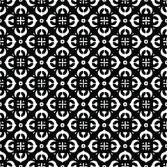 Flower geometric pattern. Seamless vector background. White and black ornament. Ornament for fabric, wallpaper, packaging. 

Decorative print
