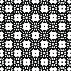 Flower geometric pattern. Seamless vector background. White and black ornament. Ornament for fabric, wallpaper, packaging. 

Decorative print
