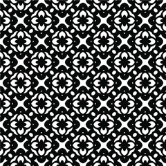 Flower geometric pattern. Seamless vector background. White and black ornament. Ornament for fabric, wallpaper, packaging. 

Decorative print
