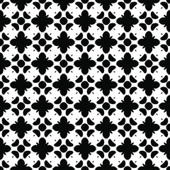 Flower geometric pattern. Seamless vector background. White and black ornament. Ornament for fabric, wallpaper, packaging. 

Decorative print
