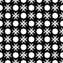 Flower geometric pattern. Seamless vector background. White and black ornament. Ornament for fabric, wallpaper, packaging. 

Decorative print
