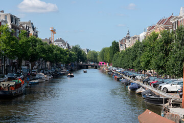 View At The Walenweeshuissluis Bridge At Amsterdam The Netherlands 23-8-2021