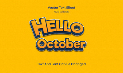 Hello October editable text effect retro style