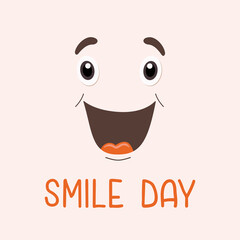 World Smile Day card or banner design. Modern vector cartoon illustration