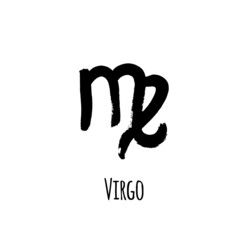 Horoscope sign: Virgo for divination. hand drawn symbol. Vector file on white background