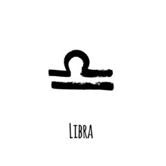 Horoscope sign: Libra for predictions. hand drawn symbol. Vector file on white background