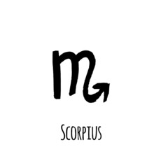 Horoscope sign: Scorpio for divination. hand drawn symbol. Vector file on white background