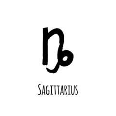 Horoscope sign: capricorn for predictions. hand drawn symbol. Vector file on white background