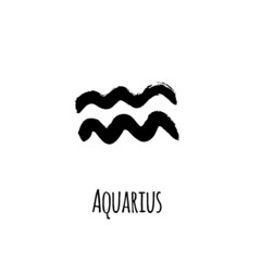 Horoscope sign: Aquarius for divination. hand drawn symbol. Vector file on white background