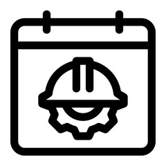 Laborer Line Icon Vector