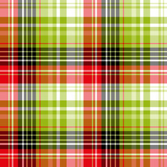 Seamless pattern in fresh red, green, black and white colors for plaid, fabric, textile, clothes, tablecloth and other things. Vector image.