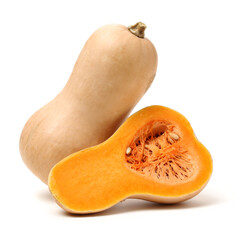 butternut squash isolated on white background. 