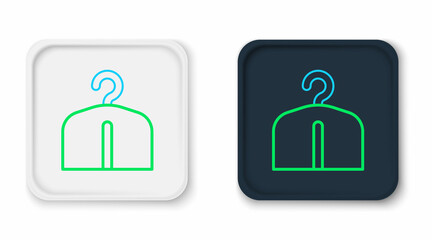 Line Hanger wardrobe icon isolated on white background. Cloakroom icon. Clothes service symbol. Laundry hanger sign. Colorful outline concept. Vector