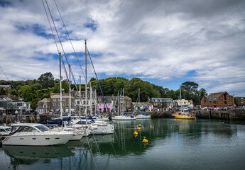 Fototapeta na wymiar Boats in the harbour at Padstow, Cornwall, England