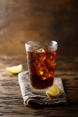 Refreshing soda drink with lemon