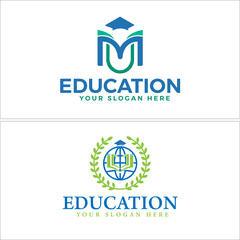 Education school emblem logo design vector