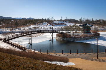 Cheongsong Pavilion on Pine Island, Pyeongchang, South Korea.