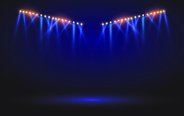 Obraz premium spotlight shines on the stage, Spot lighting of the stage. Vector eps10