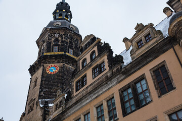 ドイツ　ドレスデンの旧市街のドレスデン城