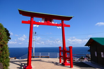 元乃隅稲成神社より日本海を望む。長門、山口、日本。10月中旬。