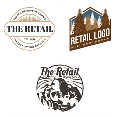 Vintage emblem logo producers industry forests adventure outdoor