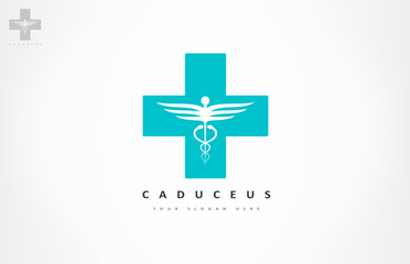 caduceus medical logo vector design