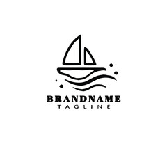 cute boat logo icon design template vector illustration