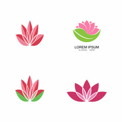 Beauty Vector lotus flowers design logo Template icon