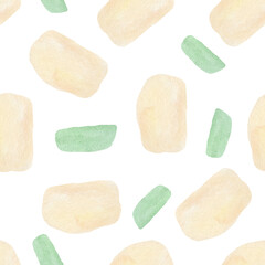 Kids watercolor pattern with abstract nature shapes. Cute animals skin seamless pattern with pink and blush splashes.