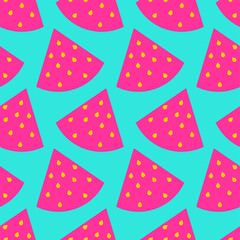 Slice of watermelon pattern seamless. Red melon background