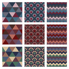 seamless geometric pattern set