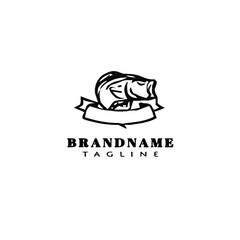simple animal fish cartoon logo template icon design black isolated vector illustration