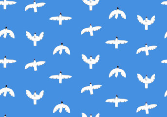 Seamless pattern with birds. Fashionable style.