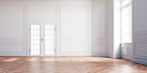 Leerer weißer Altbau Raum