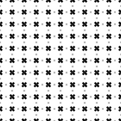 Fototapeta na wymiar Square seamless background pattern from geometric shapes are different sizes and opacity. The pattern is evenly filled with big black adhesive plaster symbols. Vector illustration on white background