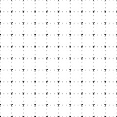 Square seamless background pattern from geometric shapes are different sizes and opacity. The pattern is evenly filled with small black dinner time symbols. Vector illustration on white background