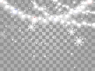 Vector illustration of a light garland on a transparent background.	
