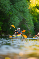 Portrait of two senior kayakers