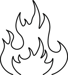 big bonfire, line vector icon