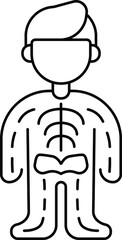 skeleton costume, line vector icon