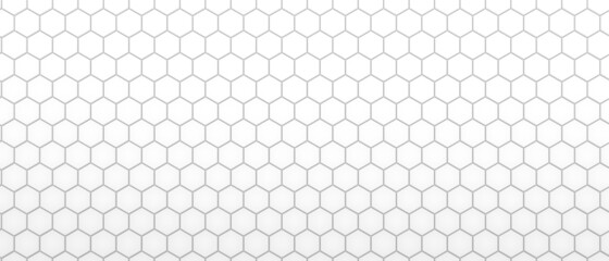 White light hexagonal abstract background, tiling, pattern. 3d  