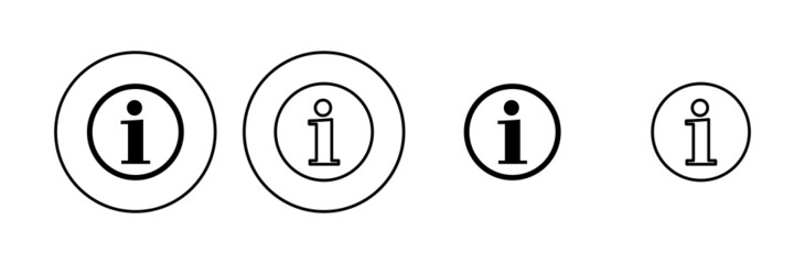 Info sign icon set. about us icon vector. Faq icon