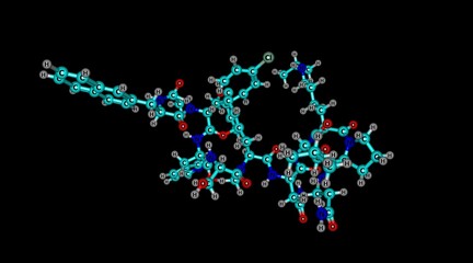 Abarelixis molecular structure isolated on black