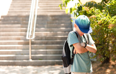 The offended boy does not want to go to school