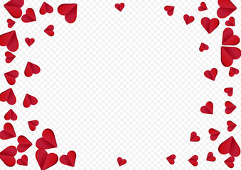 Red Confetti Vector Transparent Backgound. Love