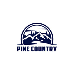 Mountain outdoor adventure badge logo template vector. Outdoor logo concept