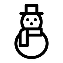 Snowman Line Icon Vector