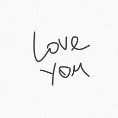 Obraz premium Handwritten inscription. Ink illustration. Modern calligraphy with a brush. love you