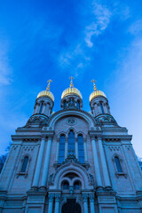 Fototapeta na wymiar ドイツ　ヴィースバーデンのネロベルクにある聖エリザベスロシア正教会