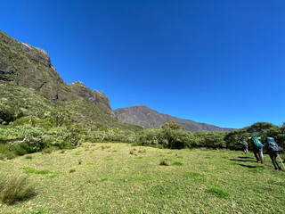 Fototapeta na wymiar Beautiful panoramic view of Reunion island Mafate circus